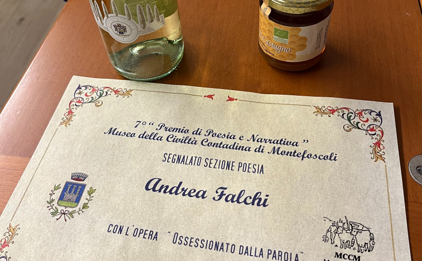 Segnalazione al 7° Premio di Poesia e Narrativa a Montefoscoli